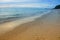 Sea water and beach and sky. Cold Warm Filter look Colorful