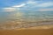 Sea water and beach and sky. Cold Warm Filter look Colorful