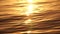 Sea water surface sunset. Low angle view over golden sea water. Sun glare. Abstract nautical summer ocean nature