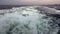 Sea water waves behind ferryboat