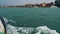 Sea wave close up, view from boat, Venice, Italy.