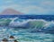 Sea wave. Sea. Seafoam. Picture. Seascape. oil painting on canvas