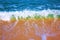 sea wave seashore bright blue colorful