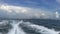 Sea wave speedboat wake sea water sky beautiful landscape
