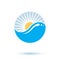 Sea wave splash vector logotype. World water day theme.
