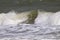 Sea waves at Ban Krut Beach in monsoon season