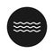 Sea waves icon flat black round button vector illustration