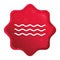 Sea waves icon misty rose red starburst sticker button