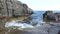 Sea waves and rocks. The uninhabited side of the island Korcula