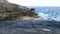 Sea waves and rocks. The uninhabited side of the island Korcula