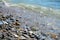 Sea waves and stones background, in Piombino, Livorno, landscape