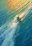 sea woman sky water summer sport boarding surfing lifestyle surfer ocean. Generative AI.