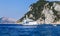 The sea yacht comes into port Marina Grande. Capri island