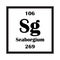 Seaborgium chemical element icon vector