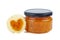 Seabuckthorn jam in glass jare with cookies shaped heart