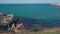 Seacoast view with rocks and sea. Great landscape in Crimea