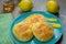 Seadas or sebadas, traditional Sardinian dessert on a plate