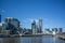 Seafarers Bridge over Yarra River in South Warf , Melbourne CBD