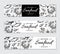 Seafood banner vector template set. Hand drawn illustration. Crab, lobster, shrimp, oyster, mussel,