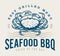 Seafood BBQ vintage logotype colorful