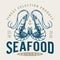 Seafood bistro vintage logotype colorful