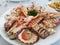 Seafood dish mixed shrimp and shellfish