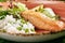 Seafood Dishes with Salmon Steak and Rice