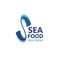 Seafood icon of daily fresh sea food emblem design