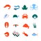 Seafood icons set