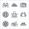 seafood line icons. linear set. quality vector line set such as fried rice, canned food, shrimp, crab, octopus, shrimp, fish,