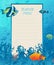 Seafood menu design background template