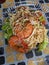 seafood noodle and salad known  as kerabu maggi