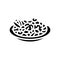 seafood pasta sea cuisine glyph icon vector illustration