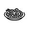 seafood pasta sea cuisine line icon vector illustration