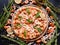 Seafood pizza traditional italian cuisine