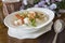 Seafood porridge, Thai food on the tabl
