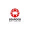 Seafood restaurant logo design vector template