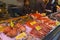 Seafood stall in the Tsukiji Market, Tokyo