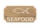 Seafood Template Poster with Fish Sign on Board