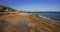 Seafront and the beach near town of Scala, Agistri Island, Gre