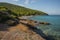 Seafront and the beach near town of Scala, Agistri Island, Gre