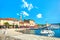 Seafront and quay of mediterranean coastal old town Krk. Island Krk, Croatia