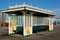 Seafront shelter on promenade at Hove, Brighton, England