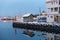 Seafront with ships in winter Bergen