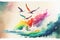 Seagul seagulls bird birds watercolor illustration