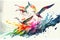 Seagul seagulls bird birds watercolor illustration