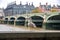 Seagull and in the background over the River Thames Westminster Bridge