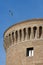 Seagull fly over the castle of julius ii in ostia, rome
