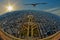 Seagull flying over Mars Field in Paris, France