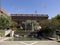 Seagull flys over Fountain in Levi Plaza